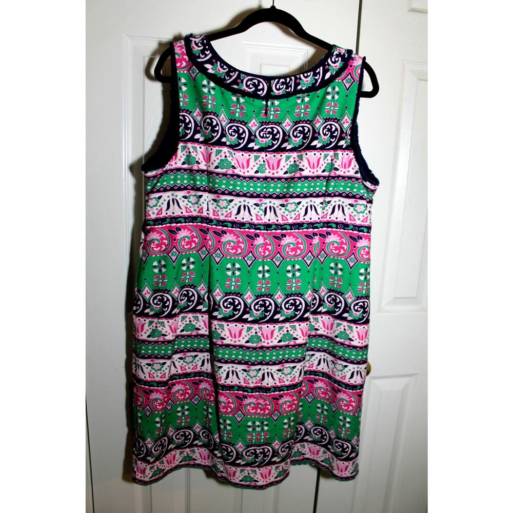 Talbots Woman Vibrant Print Cotton Sleeveless Dress sz 16W - Picture 3 of 4